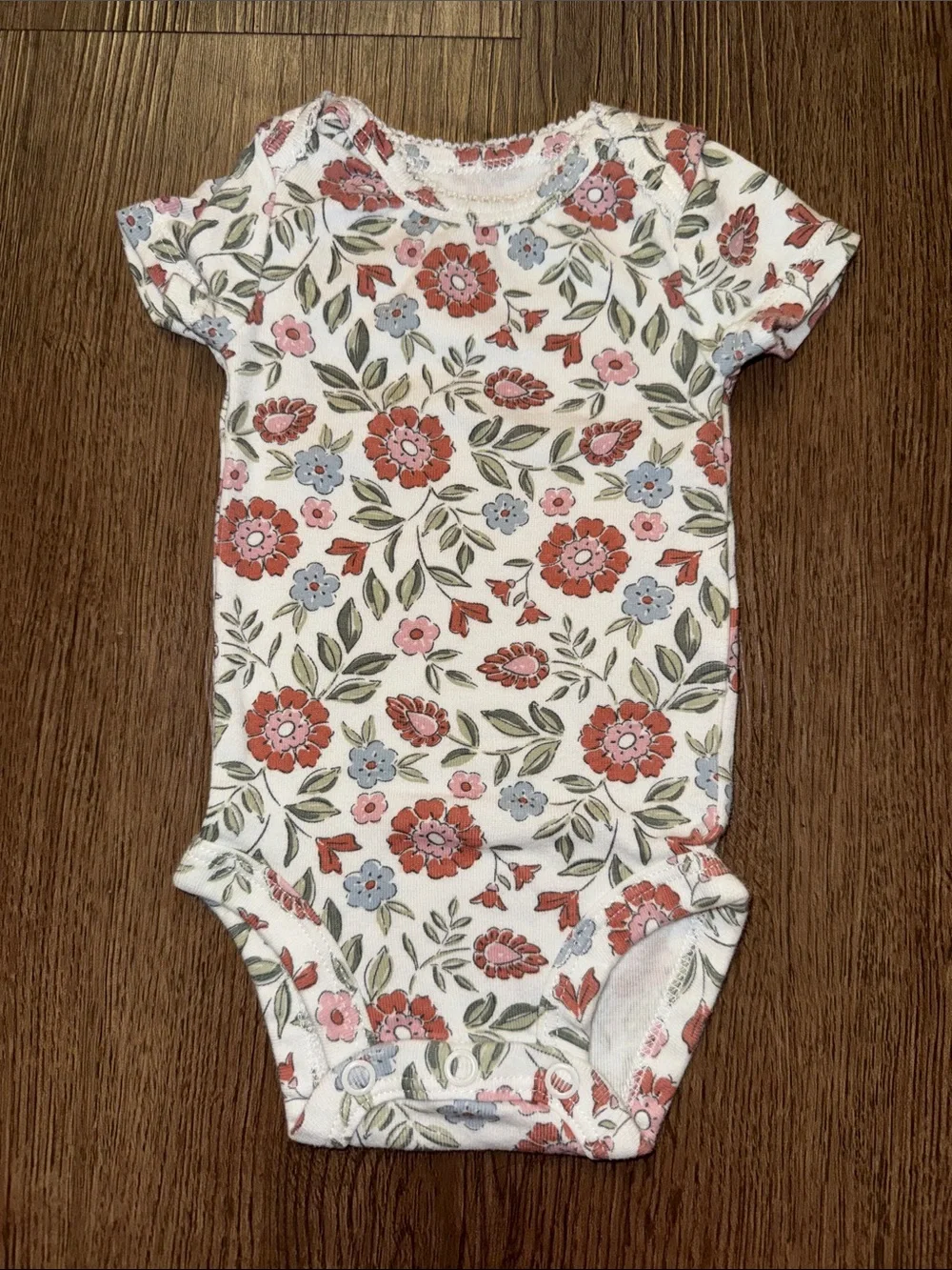 Floral Baby Girl Bodysuit & Leggings Set - White with Pink Floral